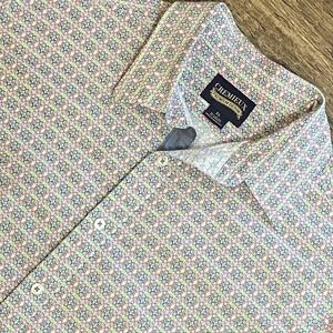 Cremieux XL Button Down Easter Geo Print Stretch Spring Preppy Pastel Church